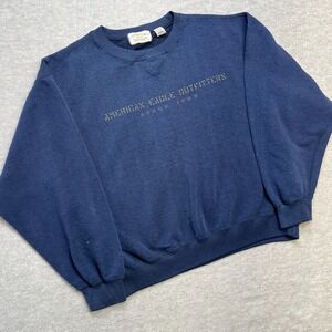 Vintage American Eagle Sweatshirt Adult Large Blue Crewneck Boxy Fit Spell Out